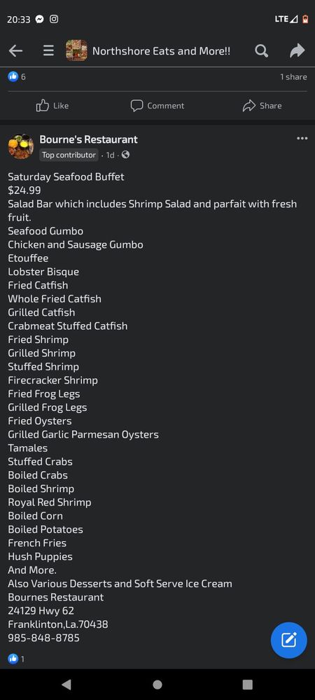 A platter of fried fish and hushpuppies with dipping sauce, next to a bowl of potato salad